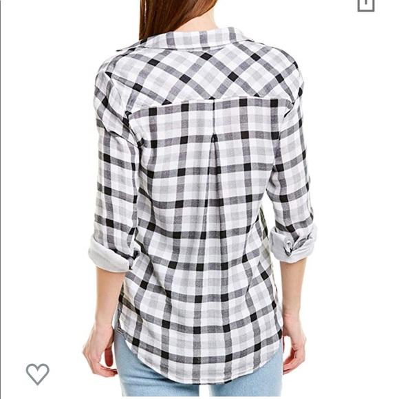 Bella Dahl Black and White Plaid Button Down Shirt - Picture 2 of 8